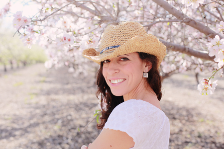 Portrait of beautiful woman outdoorsの写真素材