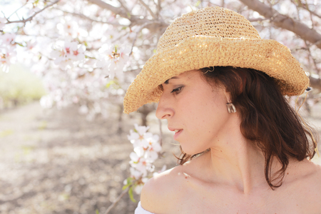 Portrait of beautiful woman outdoorsの写真素材