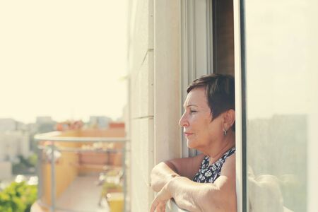 portrait of happy senior womanの写真素材