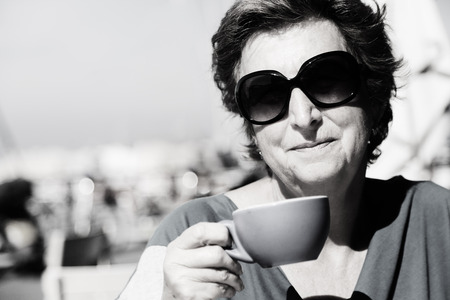 Outdoor portrait of 70 years old womanの写真素材