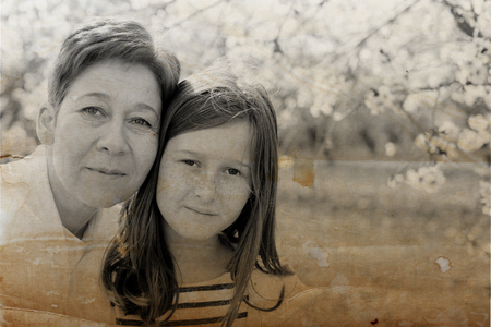 Happy mother and daughter outdoors. Mother day.の写真素材