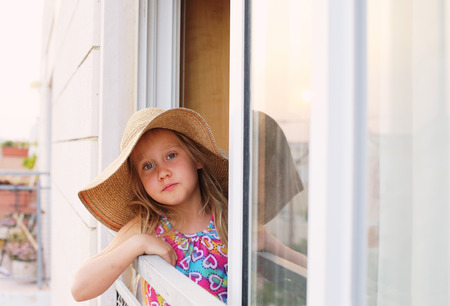 Portrait of cute 6 years old girlの写真素材