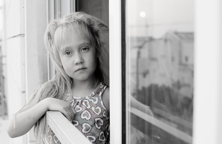 Portrait of cute 6 years old girlの写真素材
