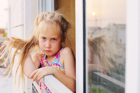 Portrait of cute 6 years old girlの写真素材