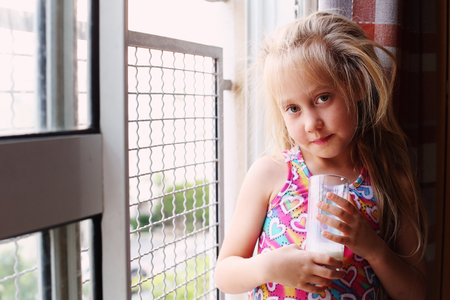 Portrait of cute 6 years old girlの写真素材