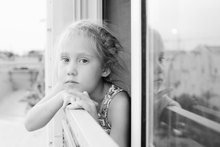 Portrait of cute 6 years old girlの写真素材