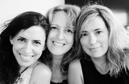 Closeup portrait of three  40 years old womanの写真素材