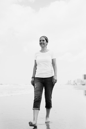 Outdoor portrait of 40 years old womanの写真素材