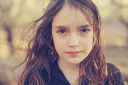 Portrait of teenage girl outdoorの写真素材