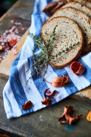 delicious italian bruschetta with tomatoes, basil and garlicの写真素材