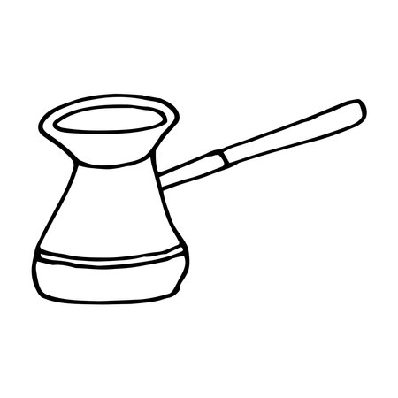 Turks vector icon. Drawing Turkish coffee in the style of doodle. Brewed coffee.のイラスト素材