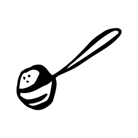 Spoon for loose products. Vector spoon icon for food set.のイラスト素材