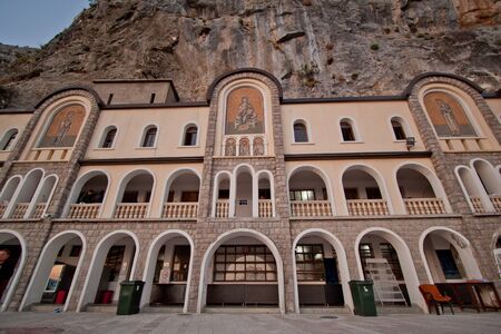 Pilgrim house in the rock  Ostrog upper monastery  Montenegroのeditorial素材