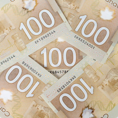 Canadian money, polymer version forming a nice の写真素材