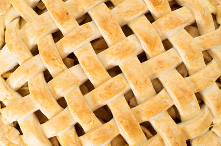 Baked apple pie closeup studio shot showing the crustの写真素材