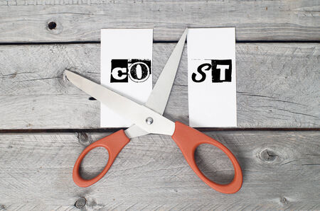 Cost cutting anonymously conceptの写真素材