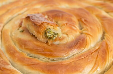 Filo pastry close up studio shot