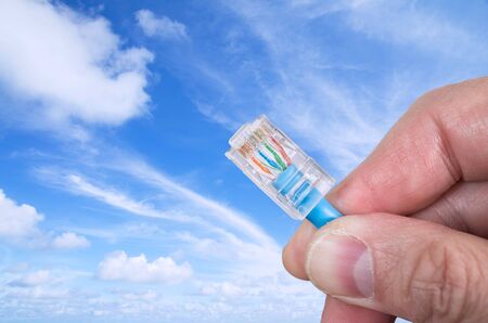 Connect to the cloud conceptの写真素材