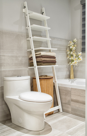 Modern bathroom in luxury houseの写真素材