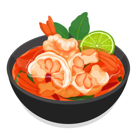 Stir fried crispy pork belly with chinese kale recipe menu on white background (Kana moo krob, Thai Food isolated illustration vector).のイラスト素材