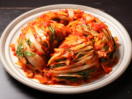 Kimchi pickles, Korean kimchi salad recipe, A Traditional Korean Side Dish Bursting with Flavor, Tangy and Spicy: Explore the Flavors of Kimchi, a Popular Korean Food | Generativeの素材