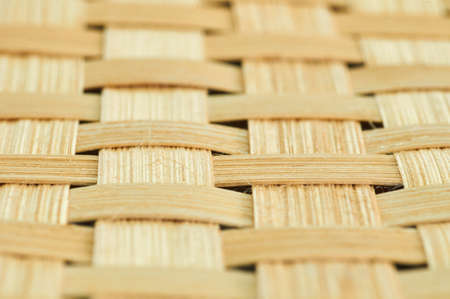 Close-up handmade bamboo weave texture deep of field backgroundの写真素材