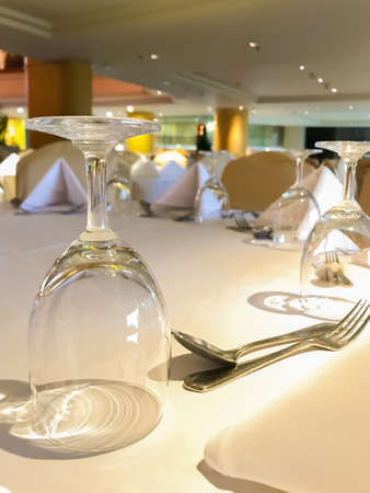Dinner setting on sunlightの写真素材