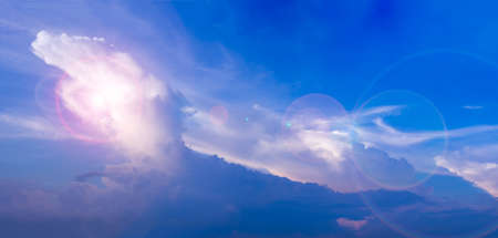 Panorama Blue sky with clouds for background