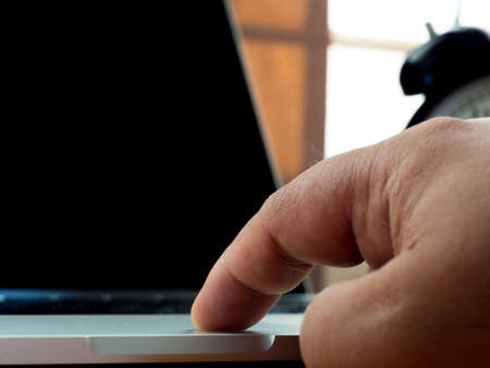 The Business man working, Hand typing on the keyboard,Work hard for Goal conceptの写真素材