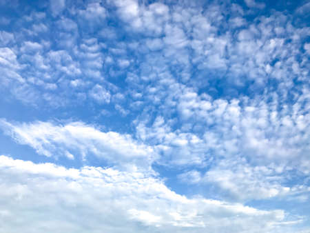 Blue sky with white cloudの写真素材