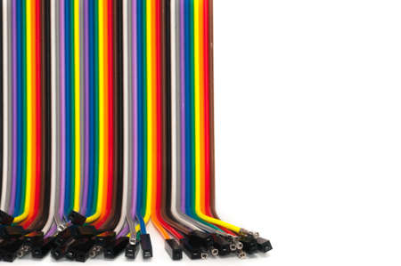 Color Cable isolated on white background,Right blank area for fill text,Networking concept
