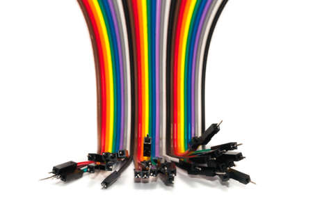 Color Cable isolated on white background, Networking conceptの写真素材