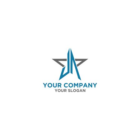 JA in Star Logo Design Vectorのイラスト素材