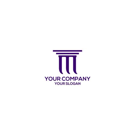 Legal Pillar M Logo Design Vectorのイラスト素材