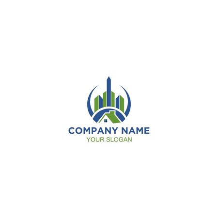 Apartment House Real Estate Icon Logo Design Elementのイラスト素材