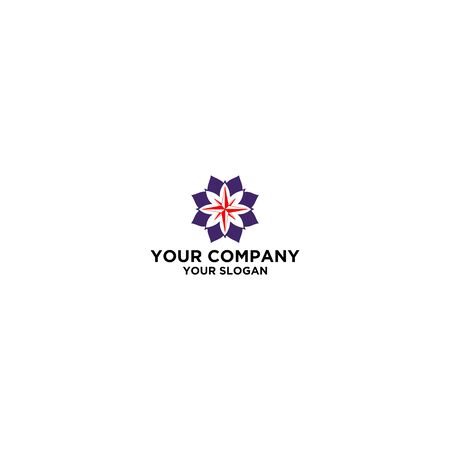Compass in Flower Logo Design Vectorのイラスト素材