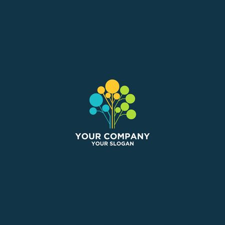 Digital Tree Logo Design Vectorのイラスト素材