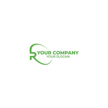 R with Line Oval Logo Design Vectorのイラスト素材