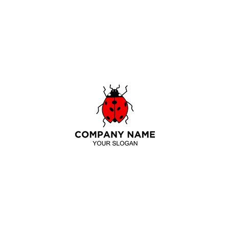Ladybug Simple Logo Design Vectorのイラスト素材
