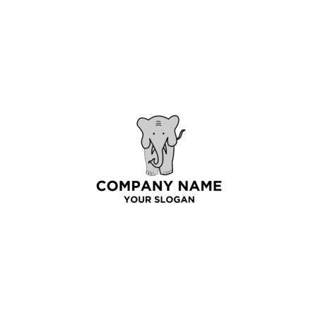 Elephant Cute Logo Design Vectorのイラスト素材