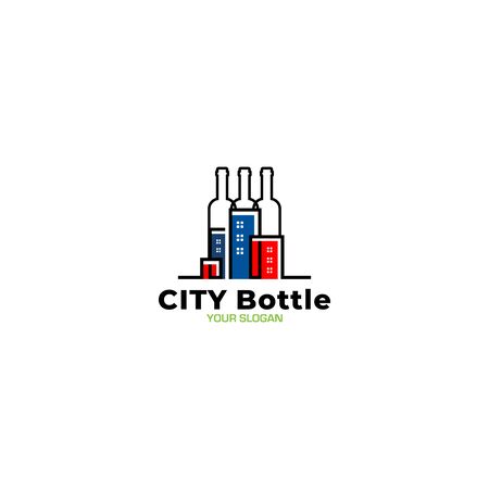 City Bottle Logo Design Vectorのイラスト素材