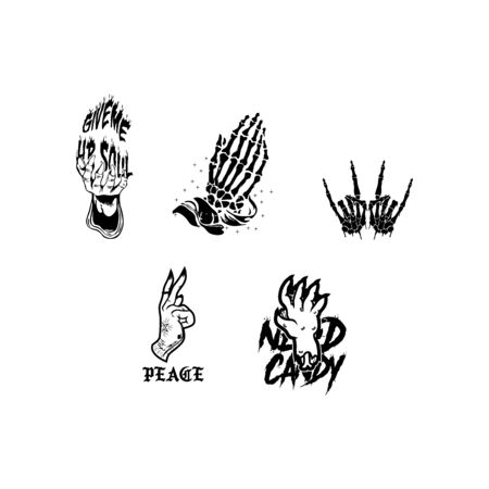 Hand skeleton Halloween Element Vectorのイラスト素材