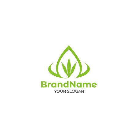 CBD Oil Logo Design Vectorのイラスト素材
