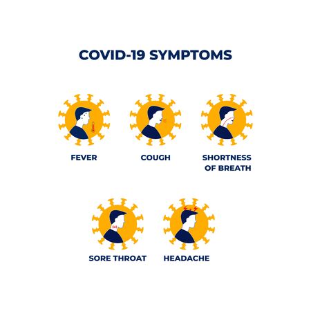 coronavirus 2019-ncov symptomsのイラスト素材