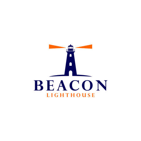 Beacon Lighthouse Logo Design Vectorのイラスト素材