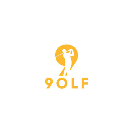 number nine with silhouette golfのイラスト素材