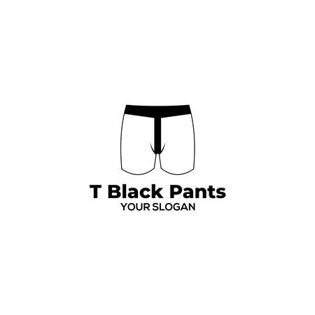 T Black Pants Boxer Logo Design Vectorのイラスト素材