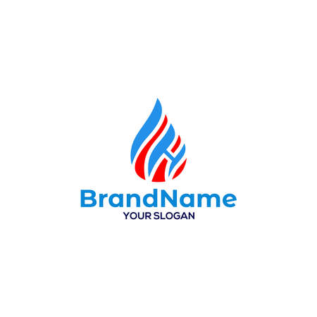 H Oil and Gas Logo Design Vectorのイラスト素材