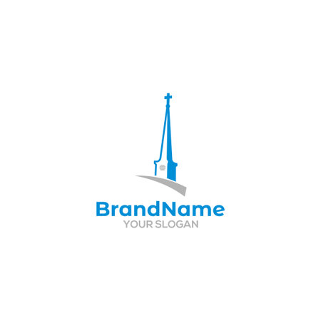 Tower of Church Logo Design Vectorのイラスト素材