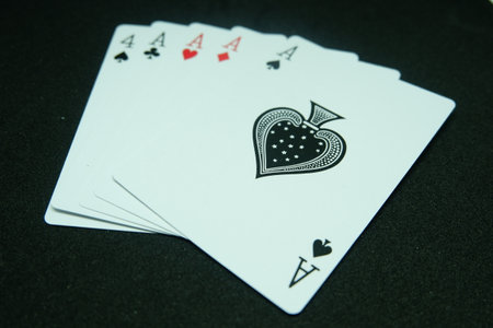 Four of a Kind (Four cards that are the same value, for instance four of Ace and 4)の写真素材